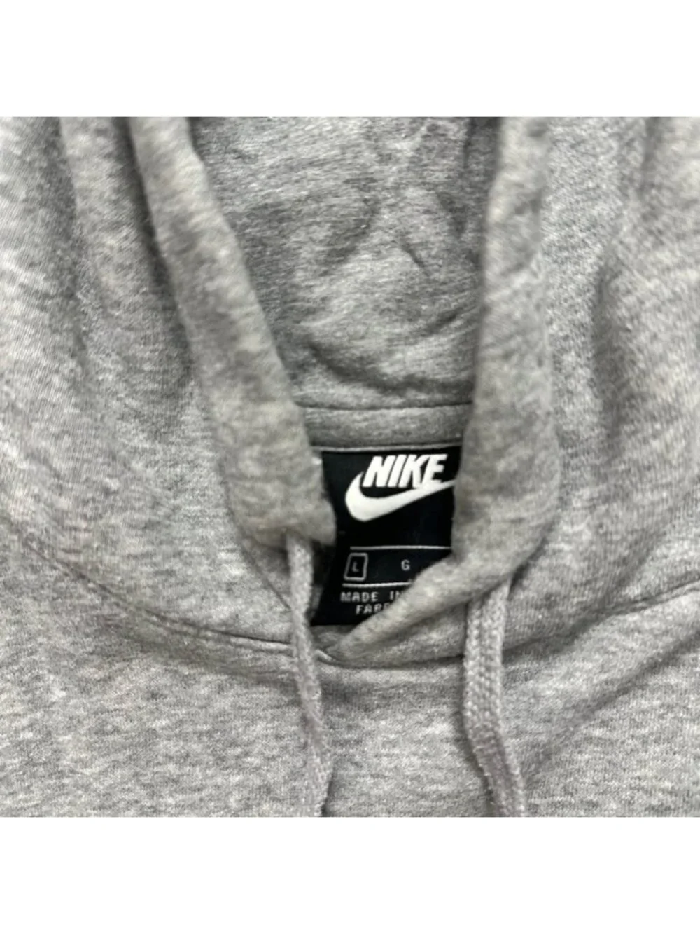 Nike Classic Swoosh Fleece Hoodie Pullover Sweatshirt Gray Mens Large